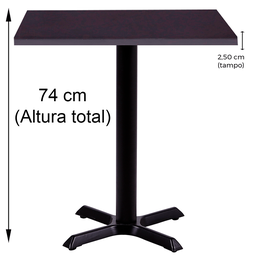 Mesa Ômega em Ferro Preto Pintura Eletrostática 74 cm (Altura) com Tampo em MDP Quadrado 60 cm Cor P - 7 Mesa Ômega em Ferro Preto Pintura Eletrostática 74 cm (Altura) com Tampo em MDP Quadrado 60 cm Cor P - 7