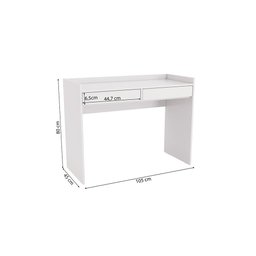 Escrivaninha 105cm Linha Modulado Adapt N539 Kappesberg - Branco - 2
