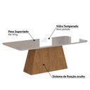 Ver imagem 2 de Mesa Retangular 2,10m com Vidro Temperado - Savana/off White