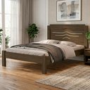 Ver imagem 2 de Cama Casal Mdf 195x144 Cm Sofia Castanho Off Decmade