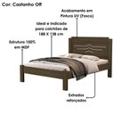Ver imagem 4 de Cama Casal Mdf 195x144 Cm Sofia Castanho Off Decmade