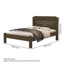 Ver imagem 3 de Cama Casal Mdf 195x144 Cm Sofia Castanho Off Decmade