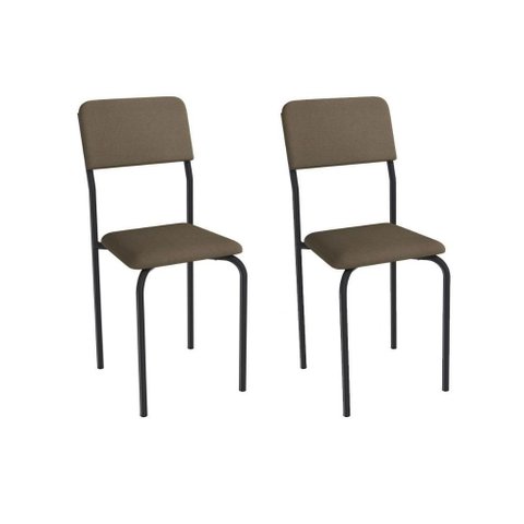 Cadeira Sala de Jantar Ibiza 2c133prf Aço Kit 2 Un Preto/suede Cappuccino - Kappesberg