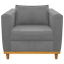 Ver imagem 5 de Kit Sofá 2 Lugares e 2 Poltronas Europa Suede Cinza - Am Decor