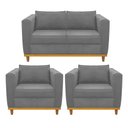 Ver imagem 1 de Kit Sofá 2 Lugares e 2 Poltronas Europa Suede Cinza - Am Decor
