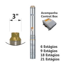 Motobomba Submersa Tipo Caneta com Caixa Controle 1/3cv 60hz Monofásico 220v Esub-3/6-2 Eletroplas - 3