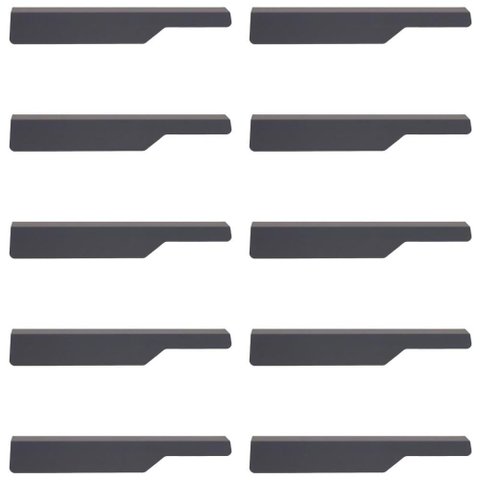 Conjunto 10 Puxadores para Móveis 18cm Esquerdos Cinza Aço C