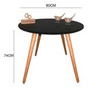 Ver imagem 3 de Mesa de Jantar 4 Lugares Redonda MDF Laqueado com Vidro 80cm Preto Decoraper