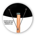 Ver imagem 2 de Mesa de Jantar 4 Lugares Redonda MDF Laqueado com Vidro 80cm Preto Decoraper