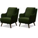 Ver imagem 1 de Kit 2 Poltronas para Sala Decorativas c/ Tachas Sarah Veludo Verde