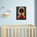 Ver imagem 1 de Quadro Infantil Orixá Bebê Iansã 45x34cm - com Vidro:moldura Branca