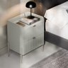 Mesa de Cabeceira Moriah 45cm Off White com Duas Gavetas e Pés de Ferro Industrial Champagne - 5