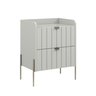 Mesa de Cabeceira Moriah 45cm Off White com Duas Gavetas e Pés de Ferro Industrial Champagne - 3