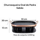Ver imagem 2 de Churrasqueira Oval de Pedra Sabão Média 32 Cm