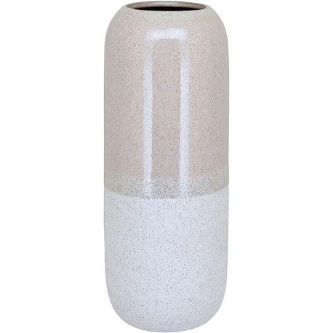 Vaso Decorativo Enfeite Casa Cerâmica 40x15x15cm Marfim