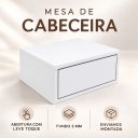 Ver imagem 1 de Mesa de Cabeceira Suspensa 30cm com Gaveta Push sem Puxador MDF 15mm Branco Mesa de Cabeceira Já Mon