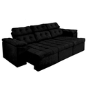 Ver imagem 2 de Sofá Itália 2,25 M Retrátil Reclinável Suede Preto - Sofá na Web