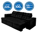 Ver imagem 3 de Sofá Itália 2,25 M Retrátil Reclinável Suede Preto - Sofá na Web