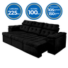 Sofá Itália 2,25 M Retrátil Reclinável Suede Preto - Sofá na Web - 3