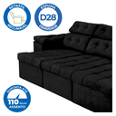 Ver imagem 4 de Sofá Itália 2,25 M Retrátil Reclinável Suede Preto - Sofá na Web