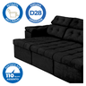 Sofá Itália 2,25 M Retrátil Reclinável Suede Preto - Sofá na Web - 4