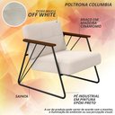 Ver imagem 4 de Poltrona Estofada Columbia Estilo Industrial Preto/bouclé Off - M.a Preto Fosco/bouclé Off White