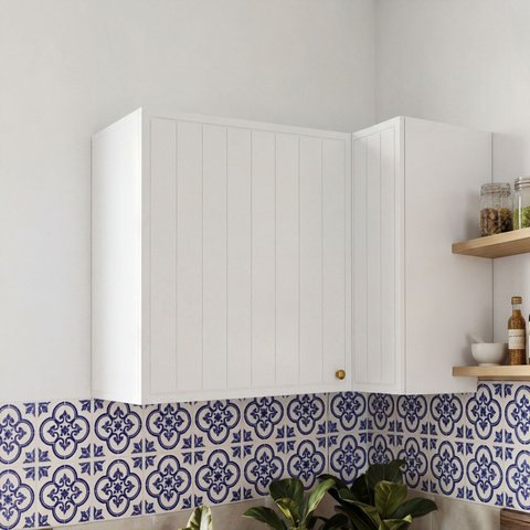 Armário Aéreo Canto Reto 2 Portas Marselha CabeCasa MadeiraOriginals Branco