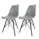Ver imagem 1 de Conjunto Com 2 Cadeiras Saarinen Tower Cinza Empório Tiffany Base Preta
