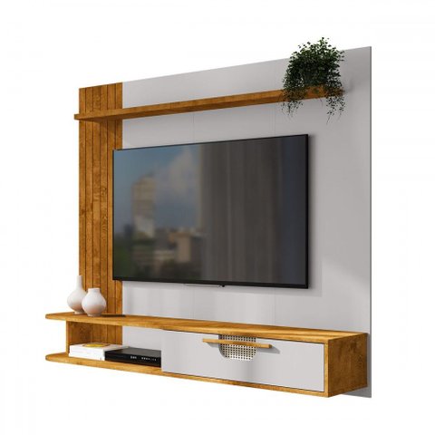Painel para Tv até 65 Polegadas Kelani 1 Porta Naturalle/off White - Pnr Móveis