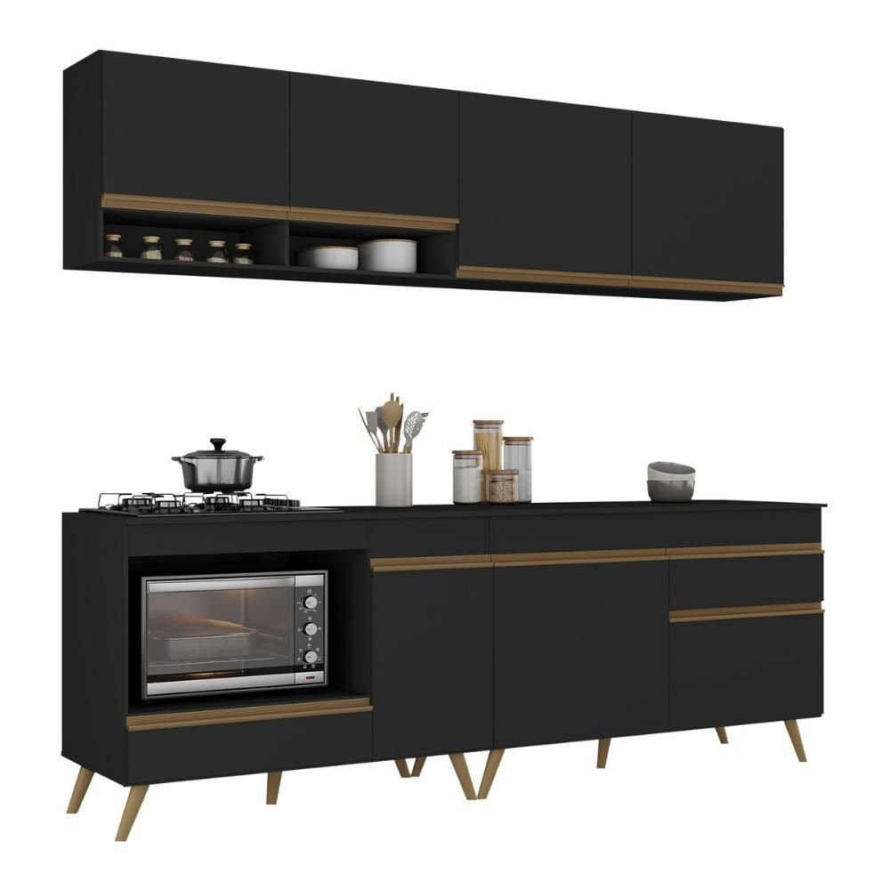 Armário de Cozinha Modulada Compacta com Balcão para Cooktop/Forno