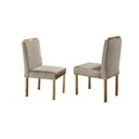 Ver imagem 4 de Conjunto Sala de Jantar 4 Lugares Slim Mesa e Cadeiras Madeira Maciça Veludo Bege