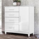 Ver imagem 2 de Cômoda para Quarto 98cm com 4 Gavetas Baco Flex Branco Z17 - Mpozenato