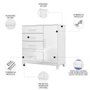 Ver imagem 3 de Cômoda para Quarto 98cm com 4 Gavetas Baco Flex Branco Z17 - Mpozenato