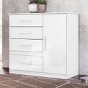 Ver mais imagens de Cômoda para Quarto 98cm com 4 Gavetas Baco Flex Branco Z17 - Mpozenato