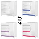 Ver imagem 5 de Cômoda para Quarto 98cm com 4 Gavetas Baco Flex Branco Z17 - Mpozenato
