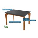 Ver imagem 2 de Conjunto: Mesa de Cozinha Londrina C/ Tampo Madeirado C/ Vidro Canto Curvo 120x80cm e 4 Cadeiras