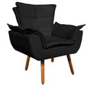 Ver imagem 4 de Kit 02 Poltronas Opala Suede Preto Pés Palito Castanho