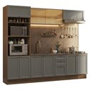 Ver imagem 2 de Armário de Cozinha Completa 270 Cm Rustic/cinza Vik Madesa.