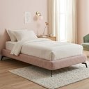 Ver imagem 2 de Cama Solteiro Pés Ferro 105cm Nami Linho Rosa Claro - Nexta Casa