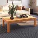 Ver imagem 3 de Mesa de Centro Retangular para Sala Living Madeira Maciça Dunia F06 Rústico Claro - Lyam Decor