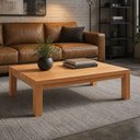 Ver imagem 4 de Mesa de Centro Retangular para Sala Living Madeira Maciça Dunia F06 Rústico Claro - Lyam Decor