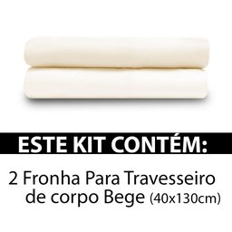 Kit 2 Fronhas De Travesseiro De Corpo Percal 180 Fios 130x40cm - BF Colchões - 2