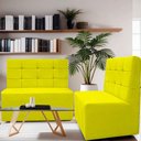 Ver imagem 6 de Canto Alemão Confortável para Apartamento Cozinha e Restaurantes Veludo Cor Amarelo