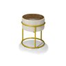Puff Banqueta Decorativo Redondo Base de Argola de Ferro Dourado para Sala Quarto Recepção Provador - 1