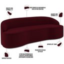 Ver imagem 4 de Sofá 3 Lugares Curvo Sala de Estar Living Lótus D02 Veludo Marsala 180 cm C-278 - Lyam Decor