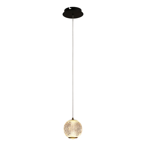 Pendente Luce Dourado / Preto e Transparente (d)12cm 1x4,2w 3000k 252lm Led