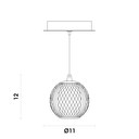 Ver imagem 2 de Pendente Luce Dourado / Preto e Transparente (d)12cm 1x4,2w 3000k 252lm Led