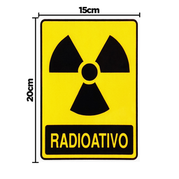 Combo 3 Adesivos De Sinalização Lixo Radioativo 15x20 Acesso - S-245 F9e - 2