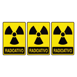 Combo 3 Adesivos De Sinalização Lixo Radioativo 15x20 Acesso - S-245 F9e - 1