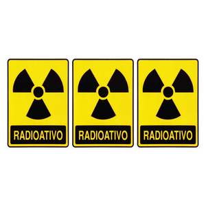 Combo 3 Adesivos De Sinalização Lixo Radioativo 15x20 Acesso - S-245 F9e